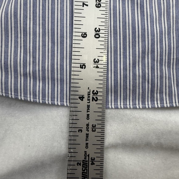 Brooks Brothers Madison Mens 15.5 Blue Striped Long Sleeve Button Down Shirt - Picture 5 of 5